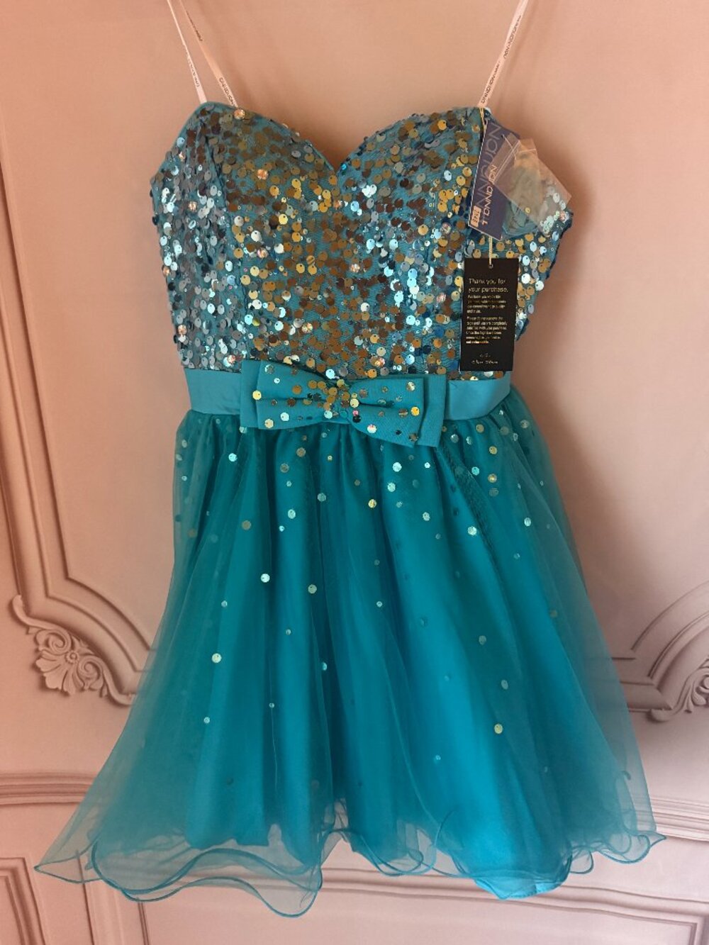 Nox Nari Anna ✨ Narianna Strapless Rhinestone Sequin Tulle Dress – Size Large NW